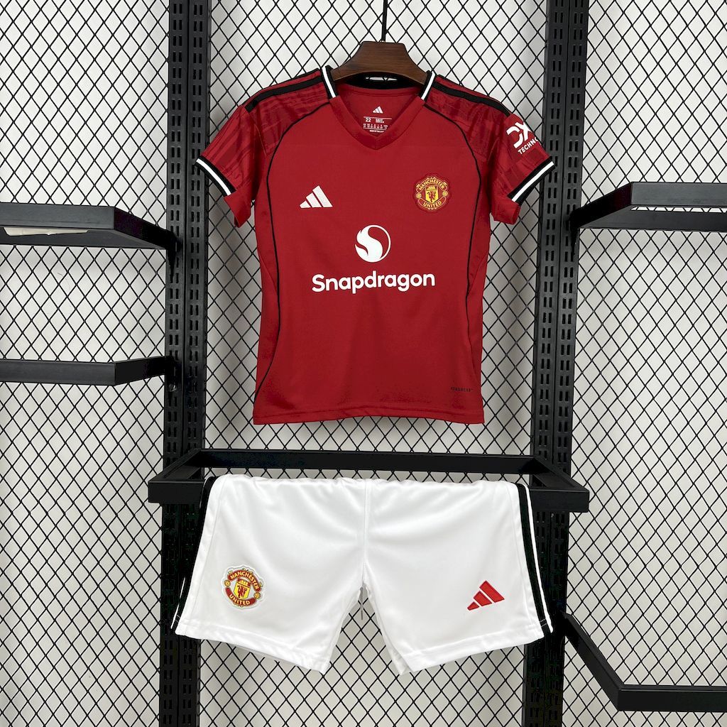 Manchester United 2025-26 Home Kids Kit Manchester United 2025-26 Home Kids Kit