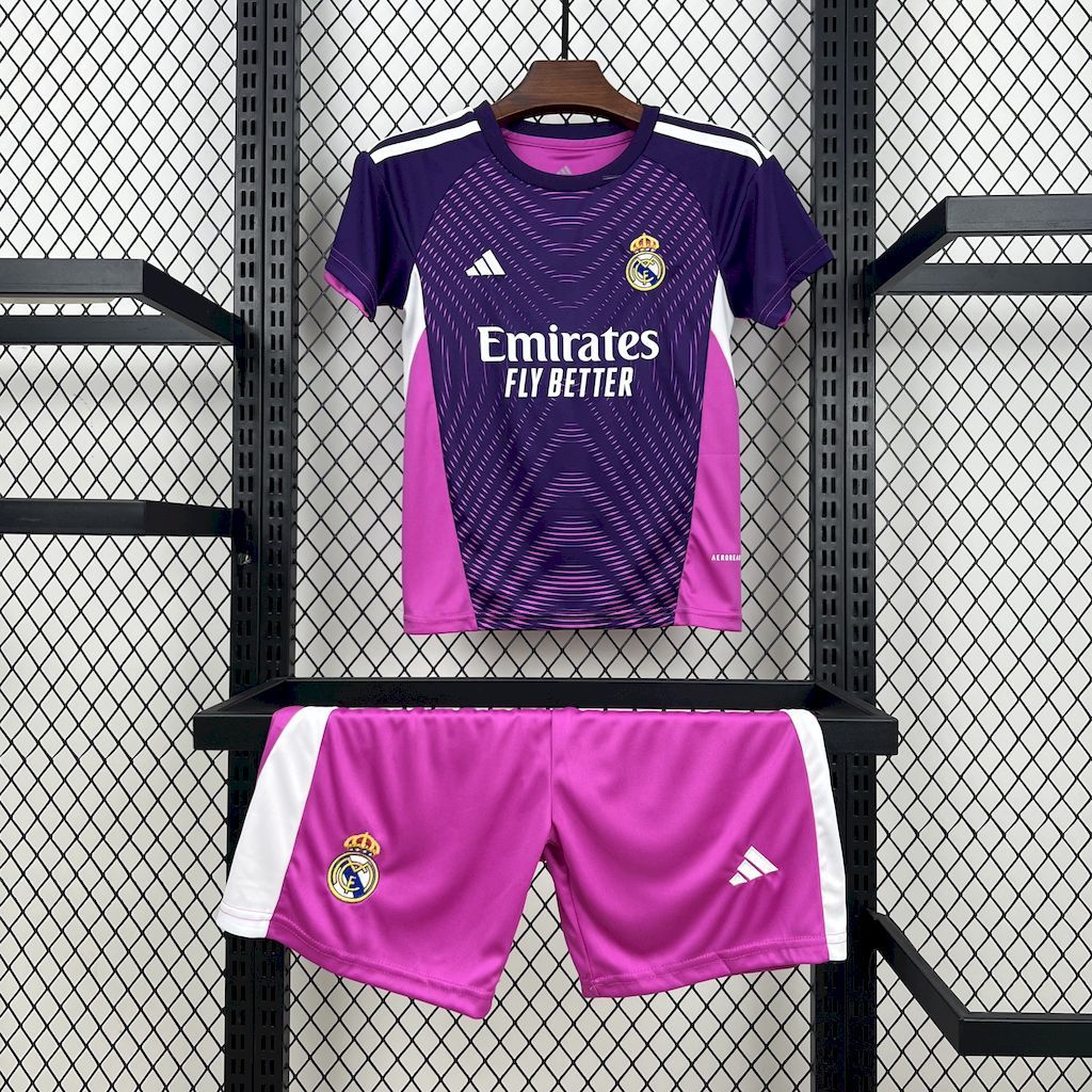 Real Madrid 2025-26 Purple goalkeeper Kids Kit Real Madrid 2025-26 Purple goalkeeper Kids Kit