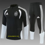 2026 Spain Black & White Half Zipper Jacket Tracksuit + Long Pants
