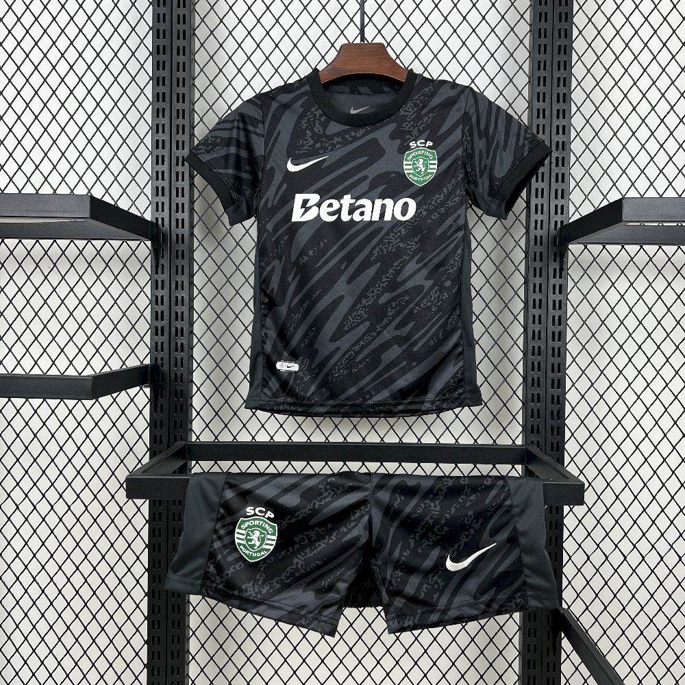 Sporting CP 2025-26 Black Goalkeeper Kids Kit Sporting CP 2025-26 Black Goalkeeper Kids Kit