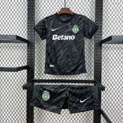 Sporting CP 2025-26 Black Goalkeeper Kids Kit
