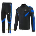 2026-27 Adidas Originals Black & Royal Blue Full Zipper Jacket Tracksuit + Long