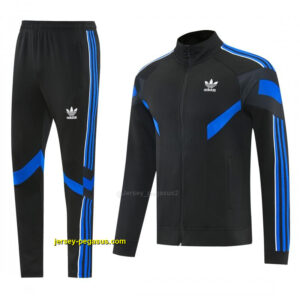 2026-27 Adidas Originals Black & Royal Blue Full Zipper Jacket Tracksuit + Long