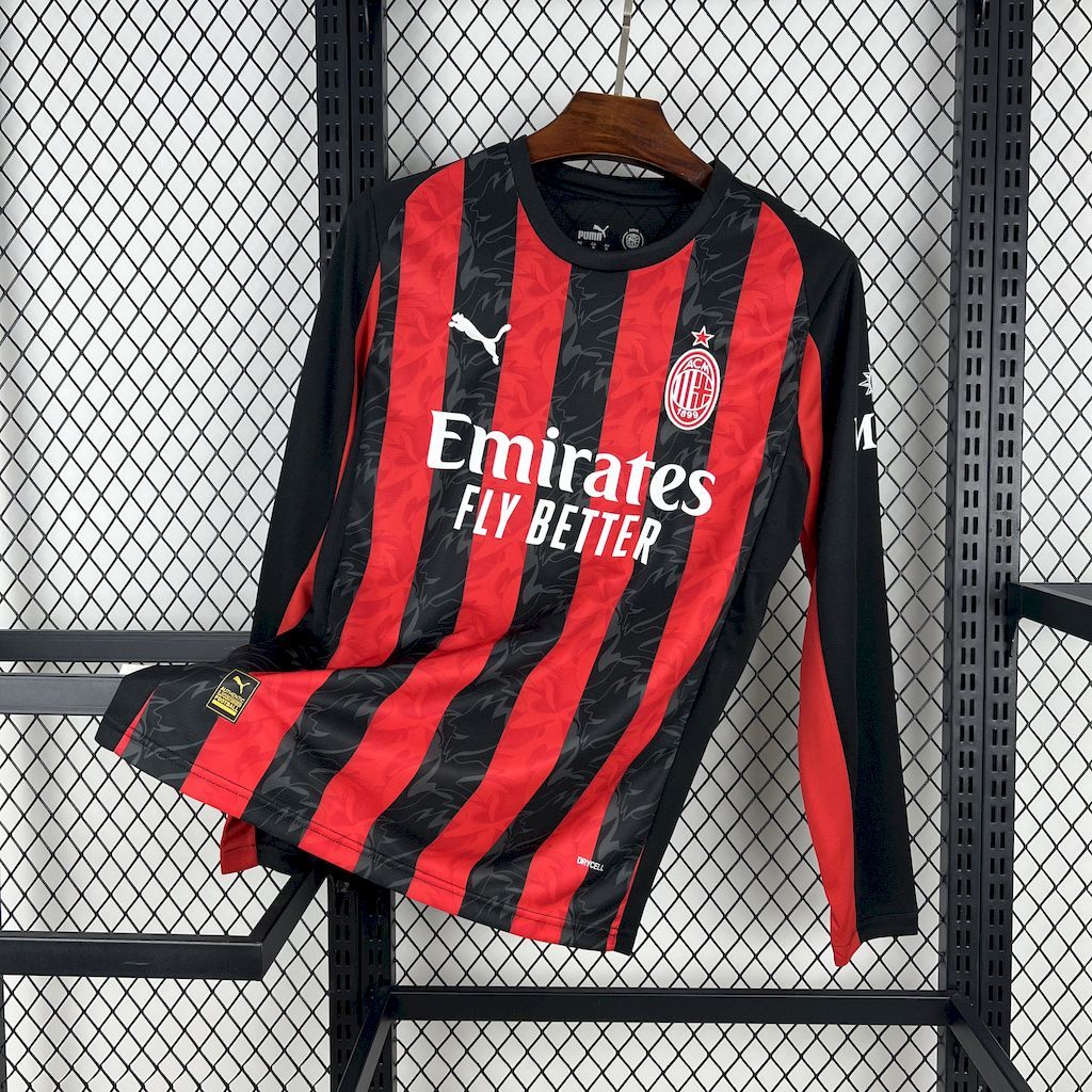 AC Milan 2025-26 Home Long Sleeves Jersey AC Milan 2025-26 Home Long Sleeves Jersey