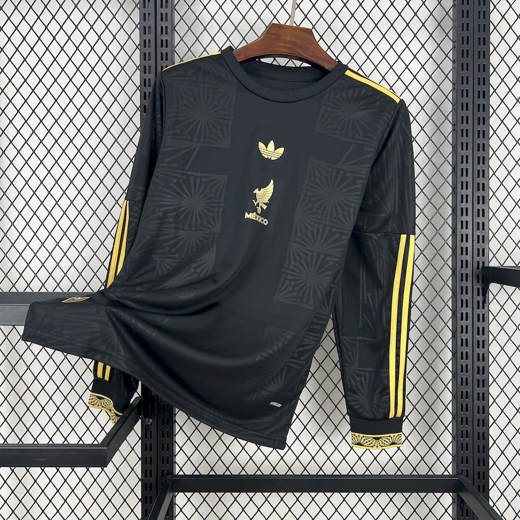 Mexico 2025-26 Gold- Black Long Sleeves Jersey Mexico 2025-26 Gold- Black Long Sleeves Jersey