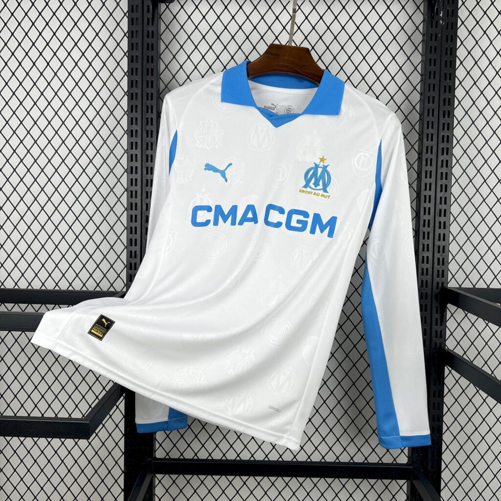 Olympique Marseille 2025-26 Home Long Sleeve Jersey