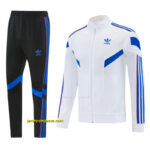 2026-27 Adidas Originals White Full Zipper Jacket Tracksuit + Navy Blue Long Pan