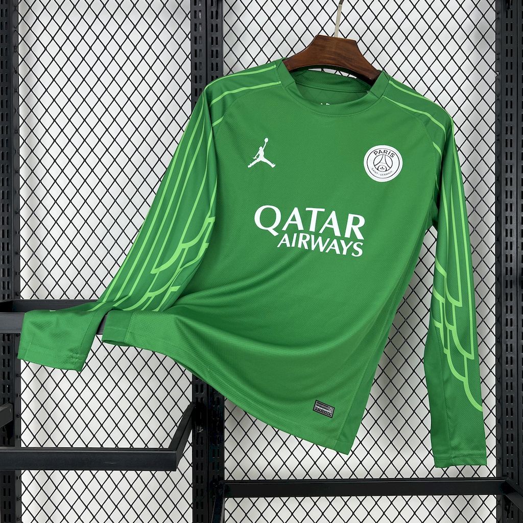 Paris Saint-Germain 2025-26 Green goalkeeper Long Sleeves Jersey Paris Saint-Germain 2025-26 Green goalkeeper Long Sleeves Jersey