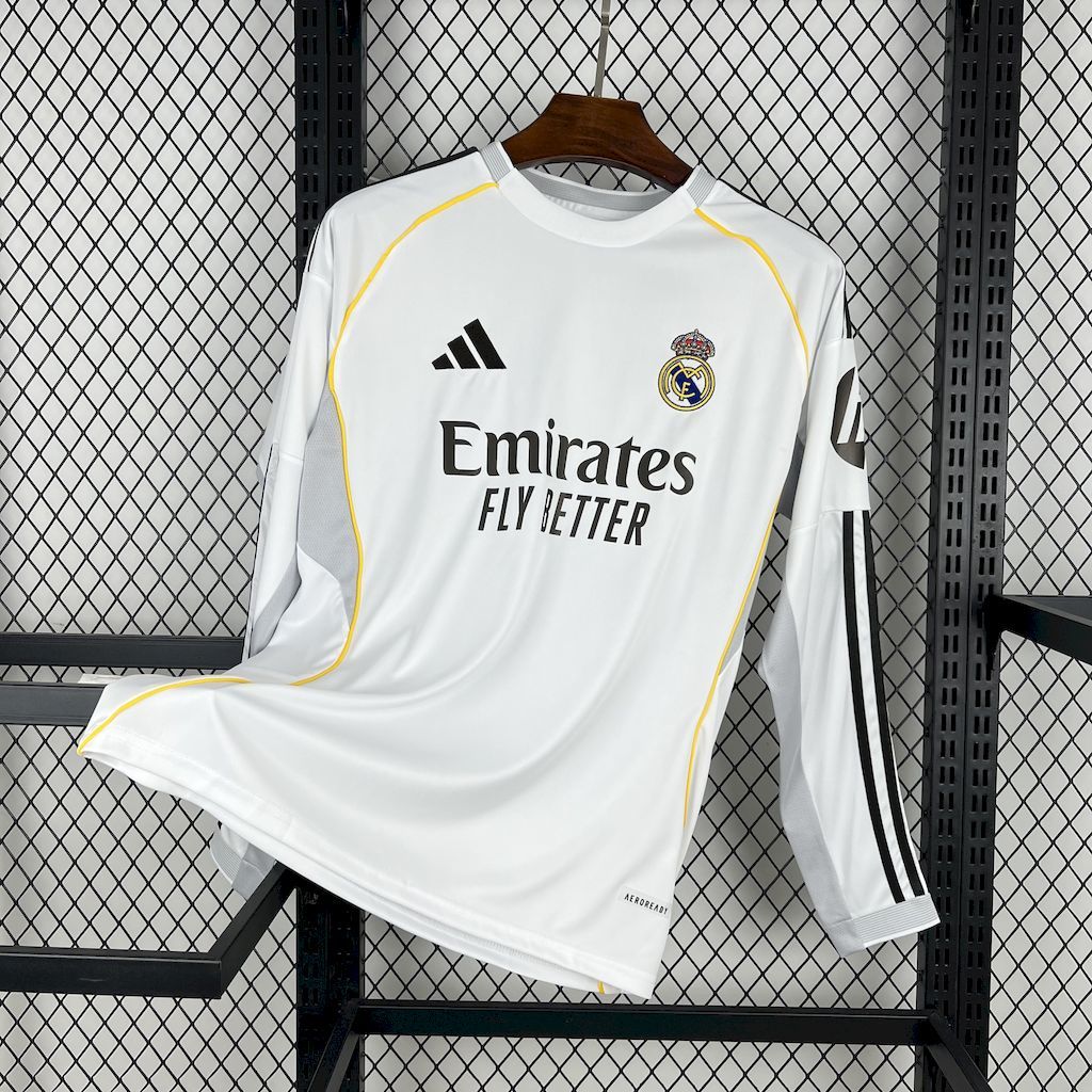 Real Madrid 2025-26 Home Long Sleeves Jersey