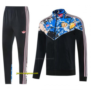 2026-27 Manchester United Black Grunge Splatter Paint Full Zipper Jacket Tracksu