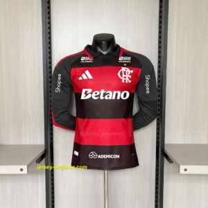 2026-27 Player version long-sleeved Flamengo home All Sponsors