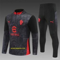 AC Milan Black Camouflage Half Zipper Jacket+Long Pants