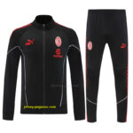 AC Milan Black Full Zipper Jacket Tracksuit + Long Pants