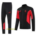 AC Milan BlackRed Full Zipper Jacket +Long Pants