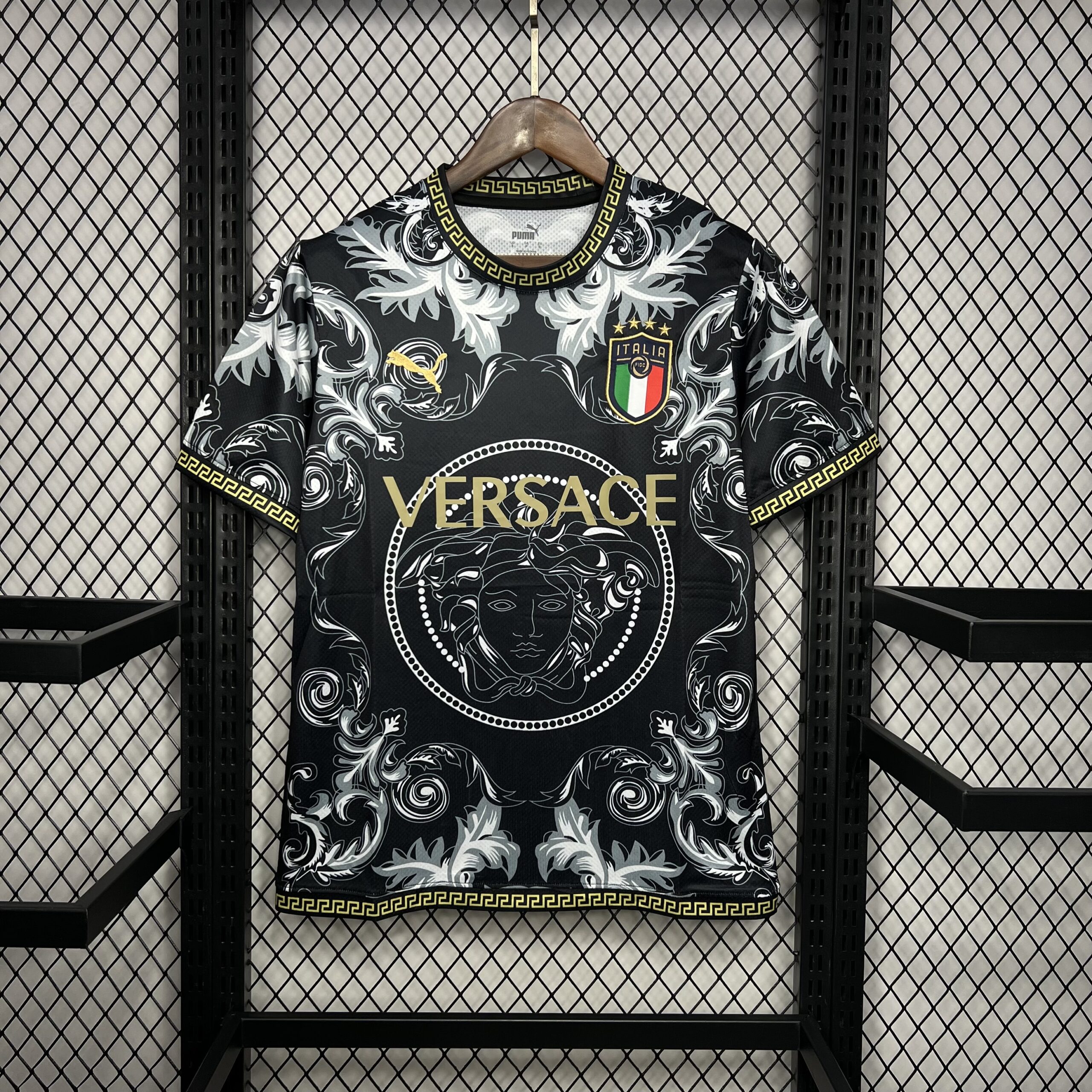 Italy 2023-24 Versace Co-Branded Edition Jersey Black Italy 2023-24 Versace Co-Branded Edition Jersey Black
