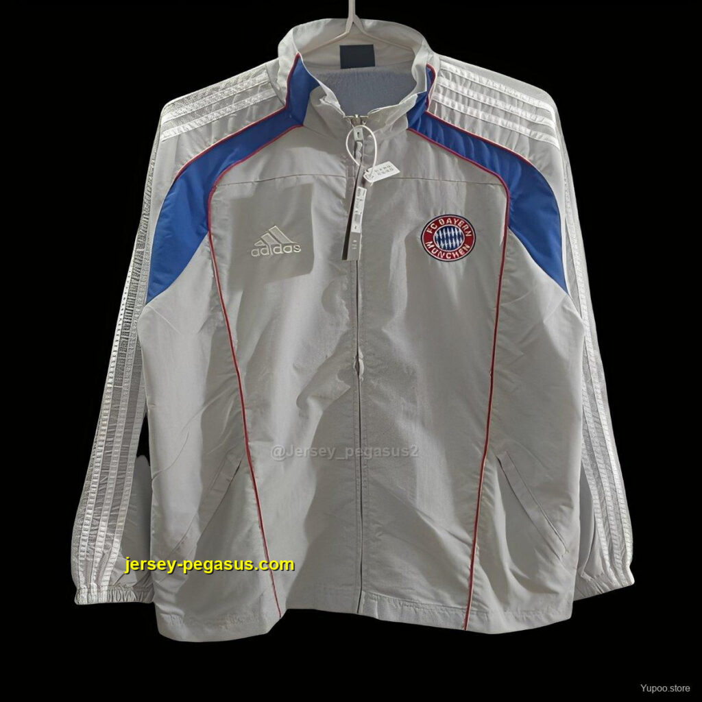 Adidas FC Bayern Munich Vintage Track Jacket - SilverBlue Classic Edition Windbr