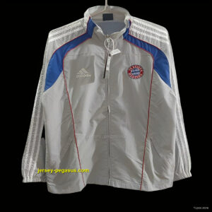 Adidas FC Bayern Munich Vintage Track Jacket - SilverBlue Classic Edition Windbr