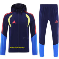 Adidas Navy Blue &Blue Full Zipper Hooded Windbreaker Jacket Tracksuit + Long Pa