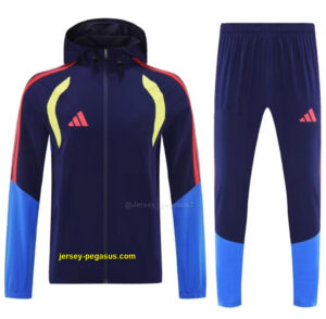 Adidas Navy Blue &Blue Full Zipper Hooded Windbreaker Jacket Tracksuit + Long Pa