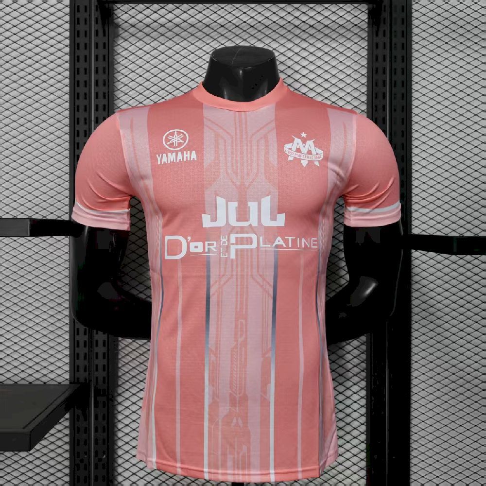 Olympique Marseille 2025-26 Pink Jersey Player Version Olympique Marseille 2025-26 Pink Jersey Player Version