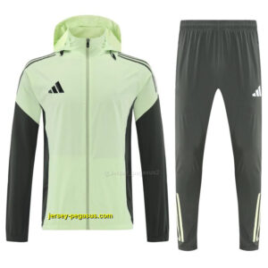 Adidas Neon Green Full Zipper Hooded Jacket Tracksuit + Long Pants