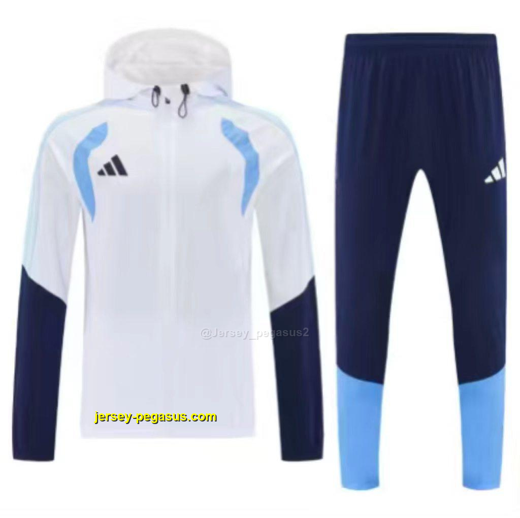 Adidas White&Navy Blue Full Zipper Hooded Windbreaker Jacket Tracksuit + Long Pa Adidas White&Navy Blue Full Zipper Hooded Windbreaker Jacket Tracksuit + Long Pa