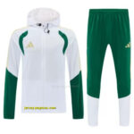 Adidas White&Navy Green Full Zipper Hooded Windbreaker Jacket Tracksuit + Long P