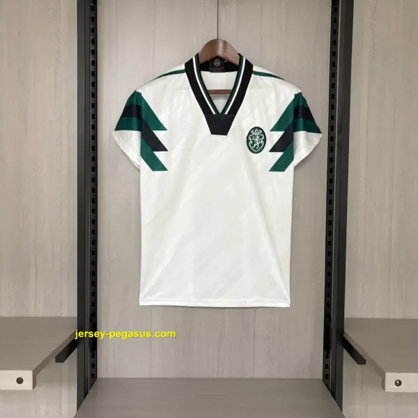 2025-26 Sporting Lisbon 1990 Retro White Jersey, 2025-26 Sporting Lisbon 1990 Retro White Jersey,