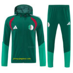 Algeria Dark Green & Light Green Full Zipper Hooded Jacket Tracksuit + Long Pant