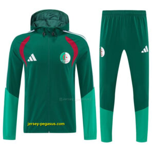 Algeria Dark Green & Light Green Full Zipper Hooded Jacket Tracksuit + Long Pant