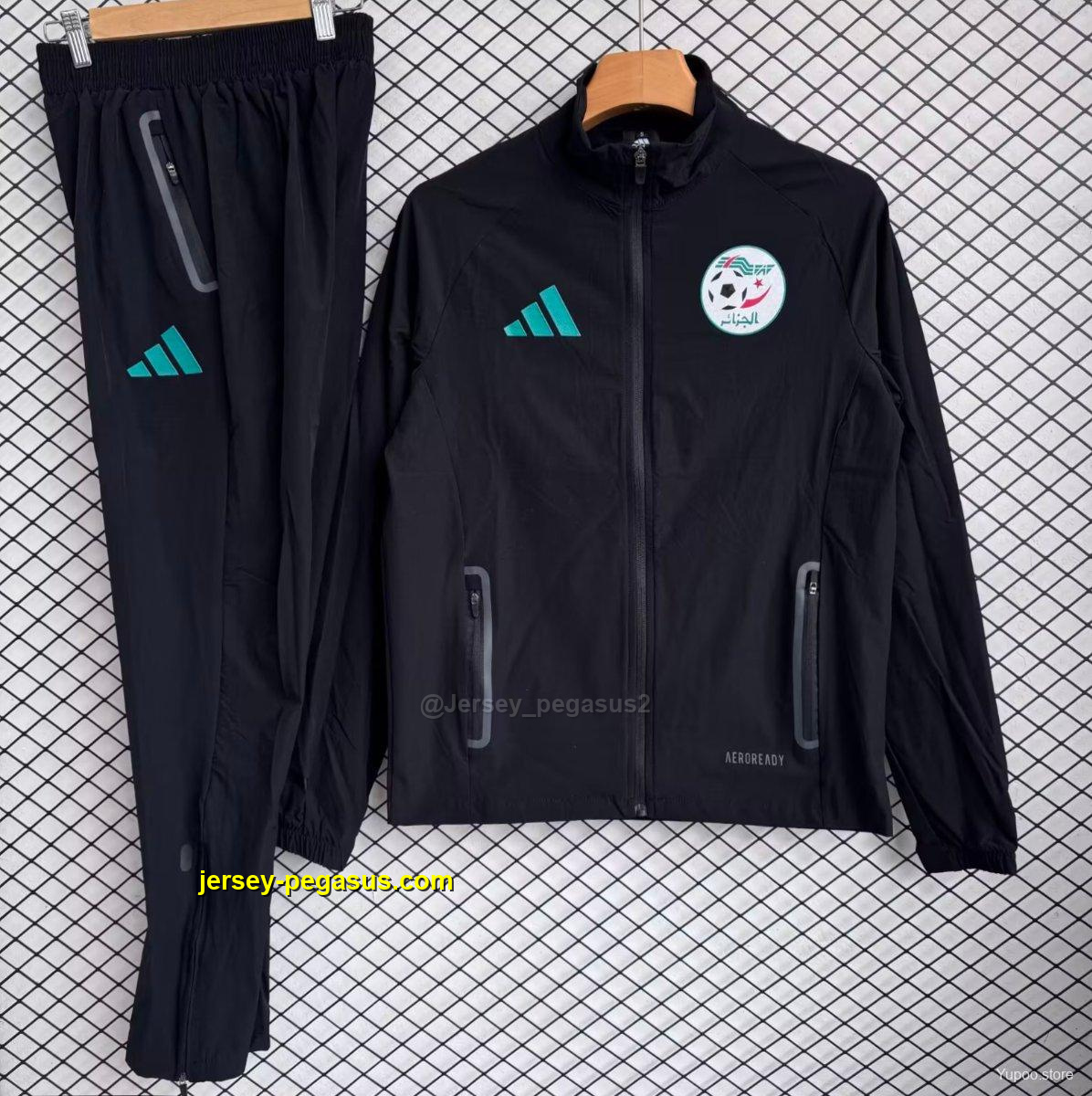 Algeria National Team Black Full zipper Jacket Tracksuit+ long pants Algeria National Team Black Full zipper Jacket Tracksuit+ long pants