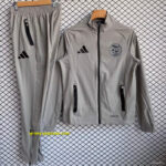 Algeria National Team Grey with Black Full zipper Jacket Tracksuit+ long pants