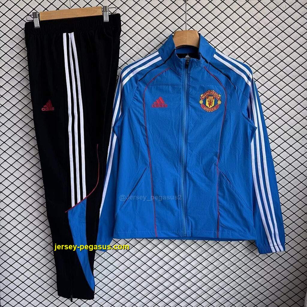 Manchester united 2025-26 Blue Windbreaker Suit