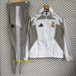 Real Madrid 2025-26 Gray and White Windbreaker Suit