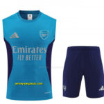 Arsenal Light Blue & Navy Blue Sleeveless Training Vest + Shorts