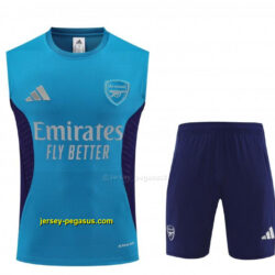 Arsenal Light Blue & Navy Blue Sleeveless Training Vest + Shorts