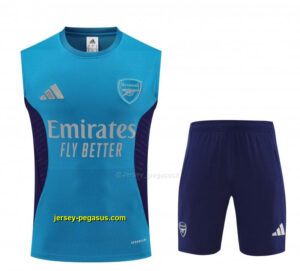 Arsenal Light Blue & Navy Blue Sleeveless Training Vest + Shorts