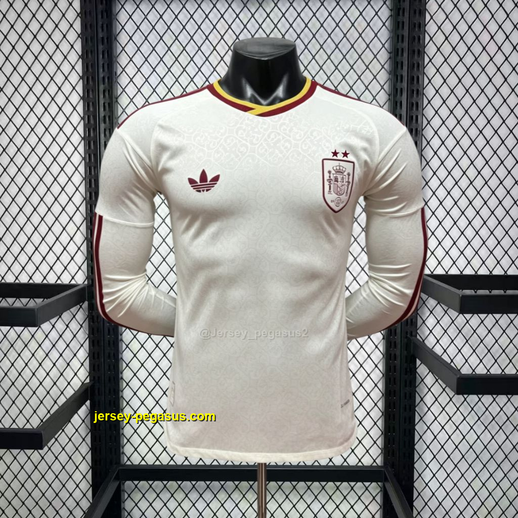 Spain 2026 World Cup Away Long Sleeve Jersey Player Version (Champion 2-Star Ver Spain 2026 World Cup Away Long Sleeve Jersey Player Version (Champion 2-Star Ver