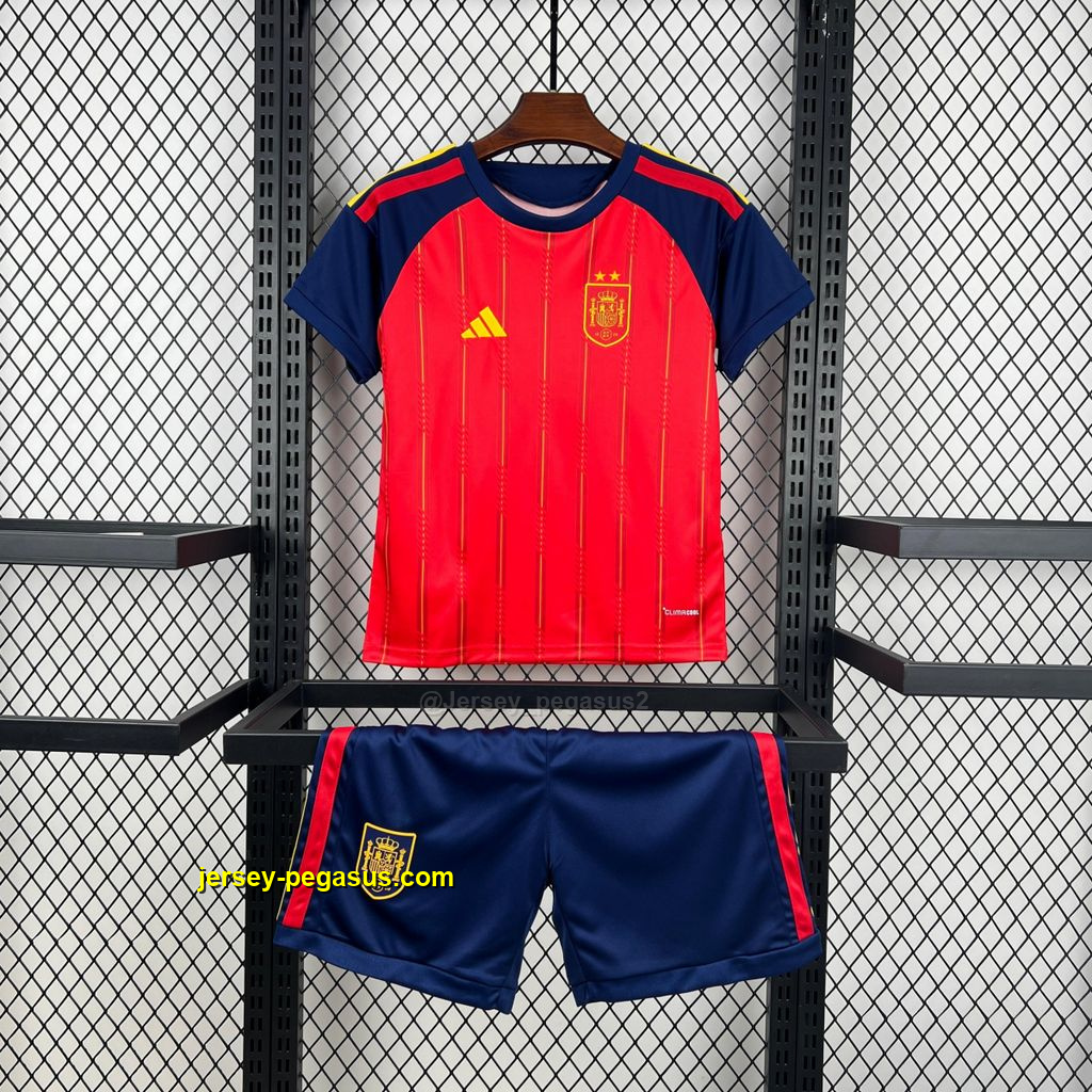 Kids Spain 2026 World Cup Home Kit (Champion 2-Star Version) Kids Spain 2026 World Cup Home Kit (Champion 2-Star Version)