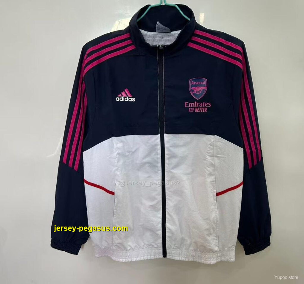 Arsenal Navy & White with Pink Stripes Windbreaker
