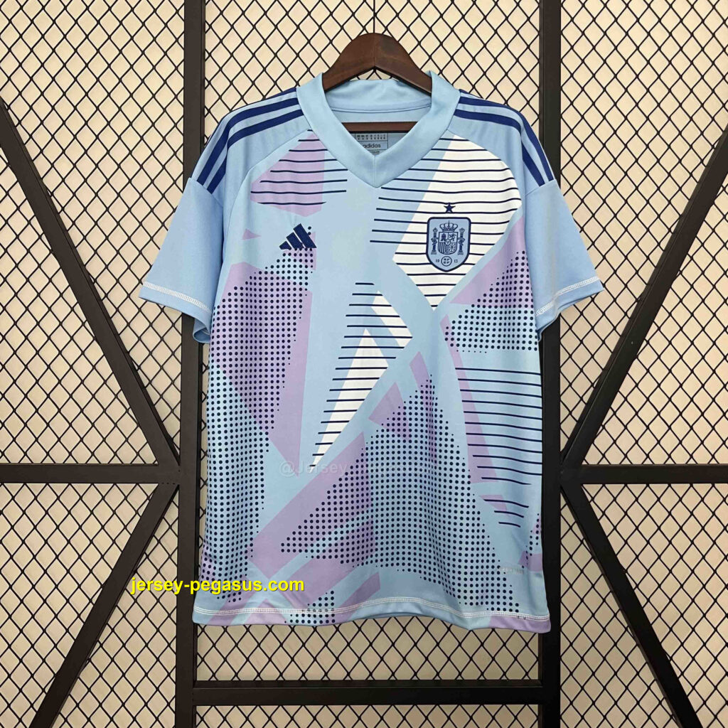 2024 Spain Goalkeeper Blue Kit Football