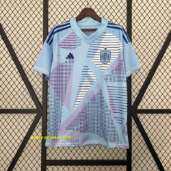 2024 Spain Goalkeeper Blue Kit Football