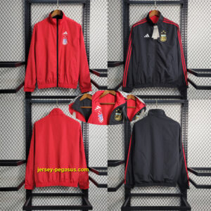 2024 Argentina Red and Black Reversible Windbreaker Double-Sides Jacket Supllier