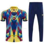 Arsenal Yellow Blue Red Geometric Multicolor Short Sleeve Tracksuit + Long Pants