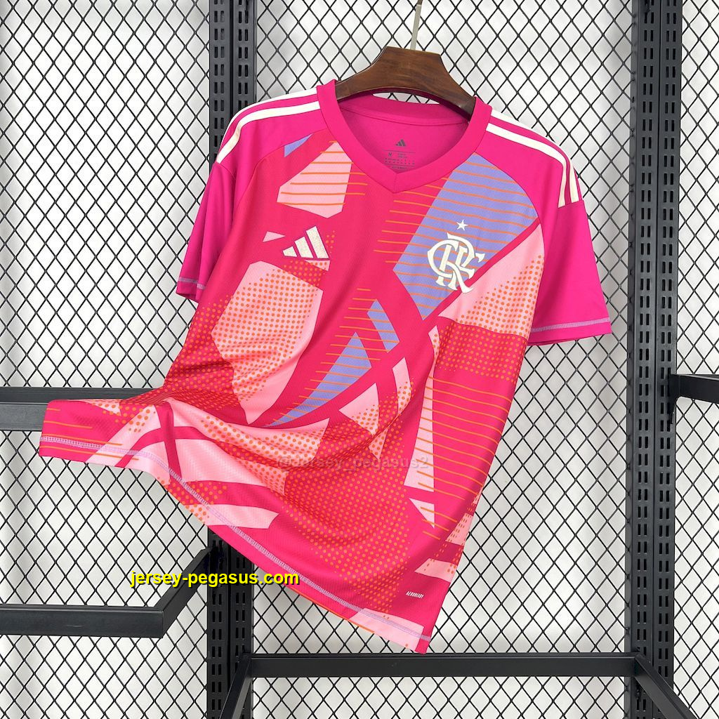 Flamengo Goalkeeper Pink Shirt Football Uniform