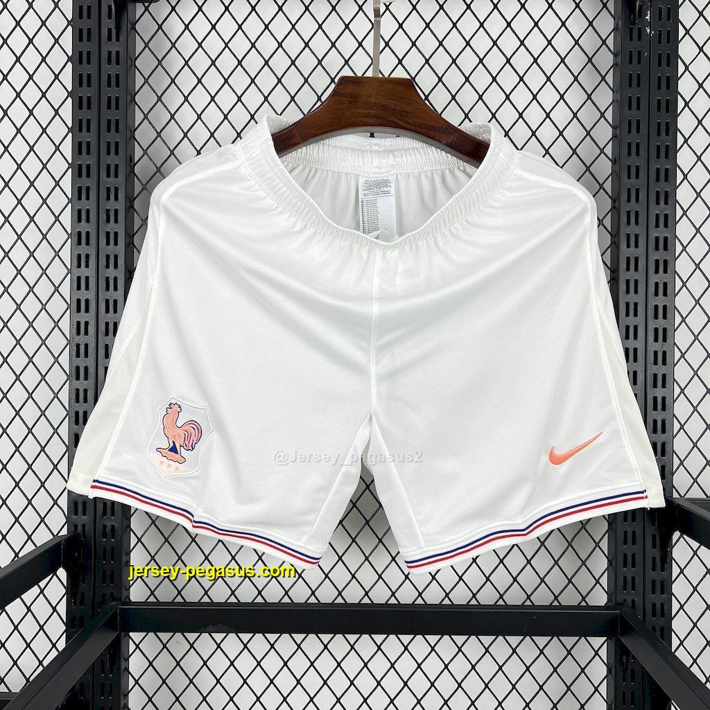 2025 France White Shorts Football Pants