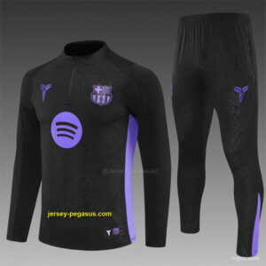 Barcelona Black Joint Edition Half Zipper Jacket+Long Pants