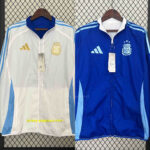 2024 Argentina Trench Coat Reversible Windbreaker Double-Sides Jacket Soccer AAA