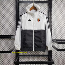 2024 Belgium White and Black Windbreaker Jacket Football Replicas