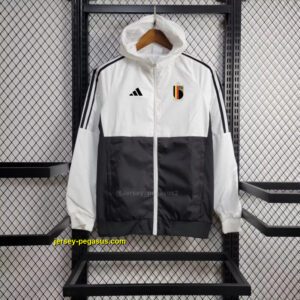 2024 Belgium White and Black Windbreaker Jacket Football Replicas